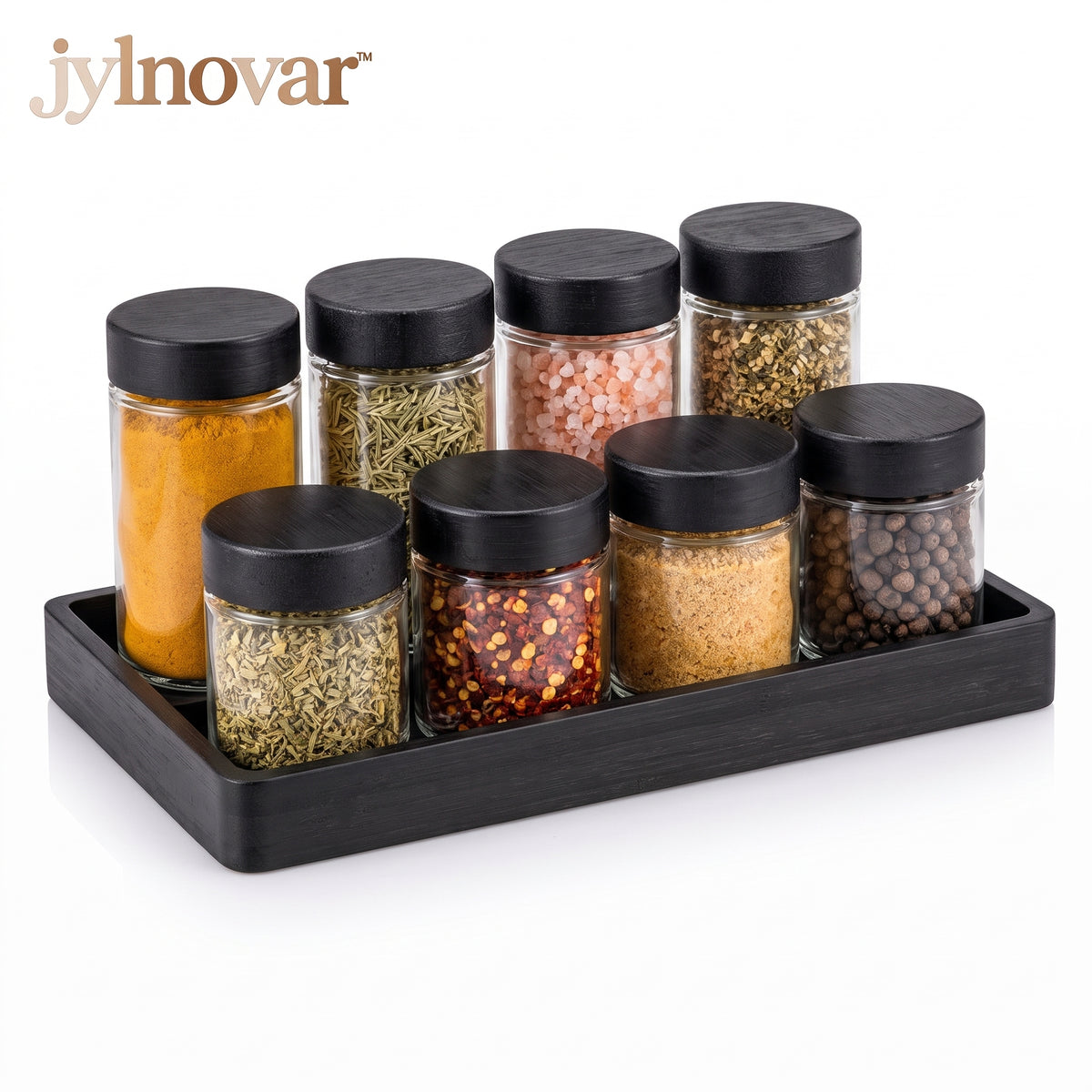 jylnovar™ Minimal Spice Jar Rack Set