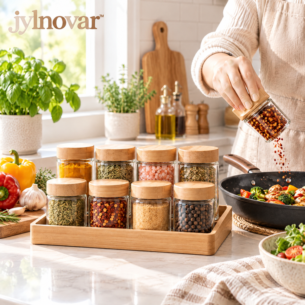 jylnovar™ Bamboo Cutting Board Prep Set